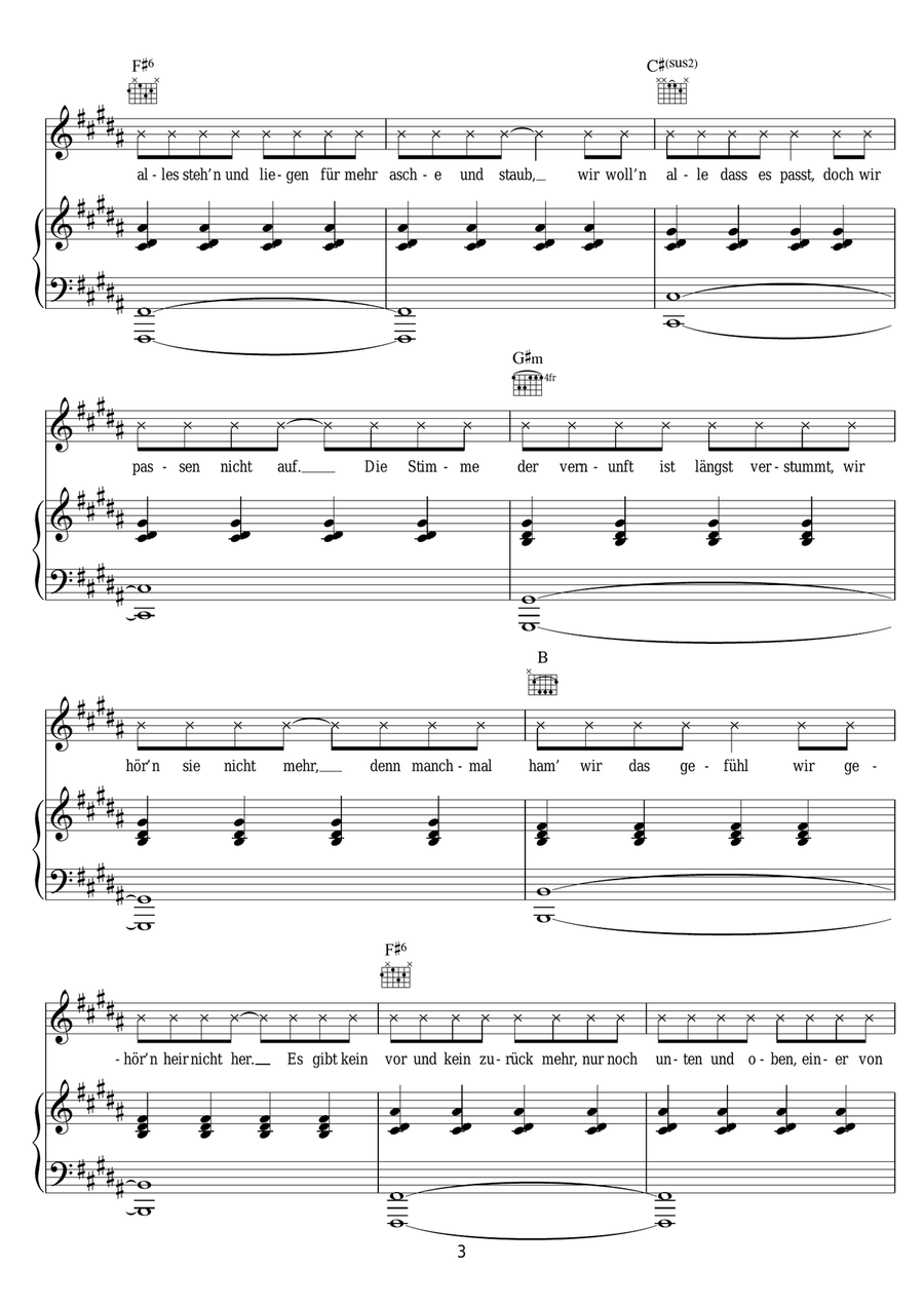Astronaut (featuring Andreas Bourani) Piano, Vocal, Guitar scores gallery preview page 3