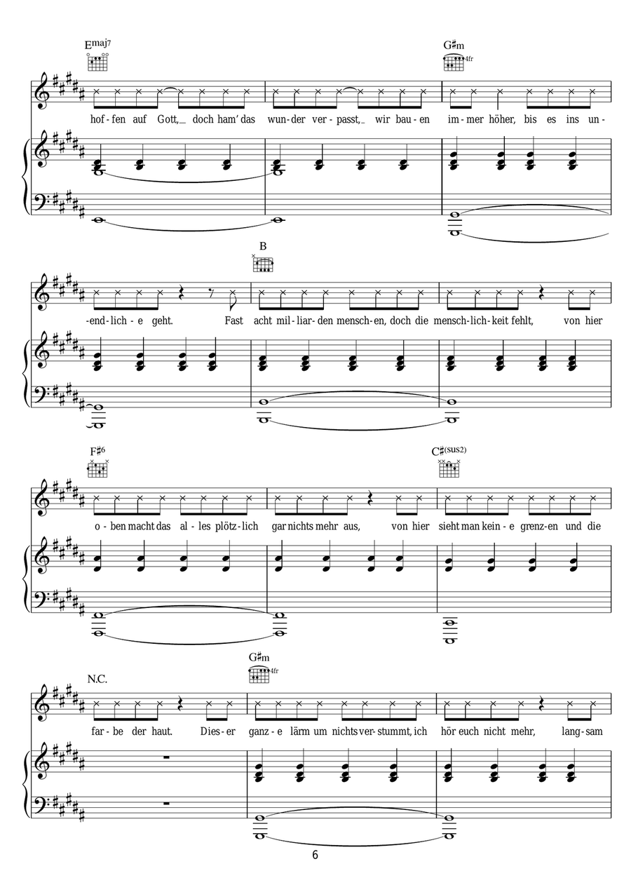 Astronaut (featuring Andreas Bourani) Piano, Vocal, Guitar scores gallery preview page 6