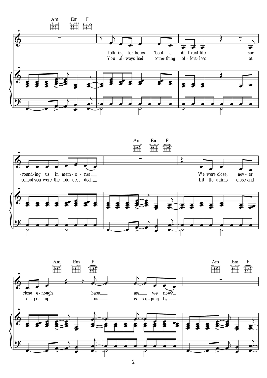 If You Ever Want To Be In Love Piano, Vocal, Guitar scores gallery preview page 2