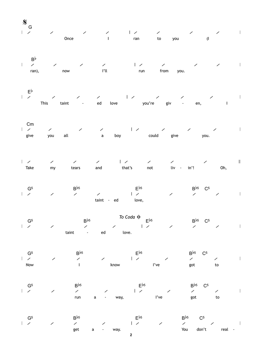 Tainted Love Tainted Love Ukulele scores gallery preview page 2