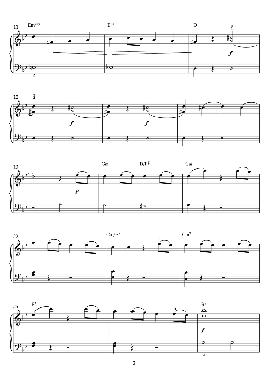 Symphony No. 40 in G Minor K550, 1st Movement Theme Piano, Vocal, Guitar scores gallery preview page 2