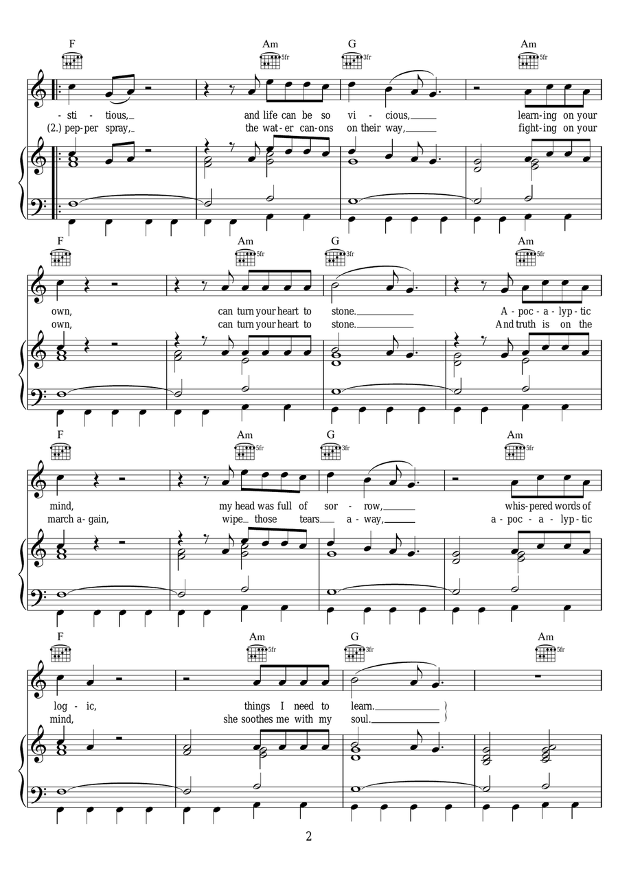 Hold On Hold On Piano, Vocal, Guitar scores gallery preview page 2