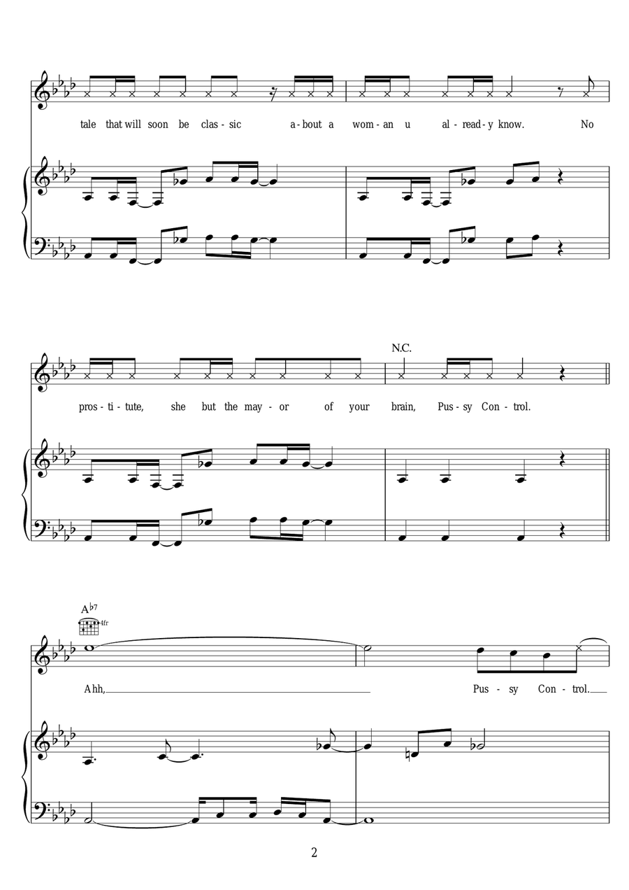 P Control P Control Piano, Vocal, Guitar scores gallery preview page 2