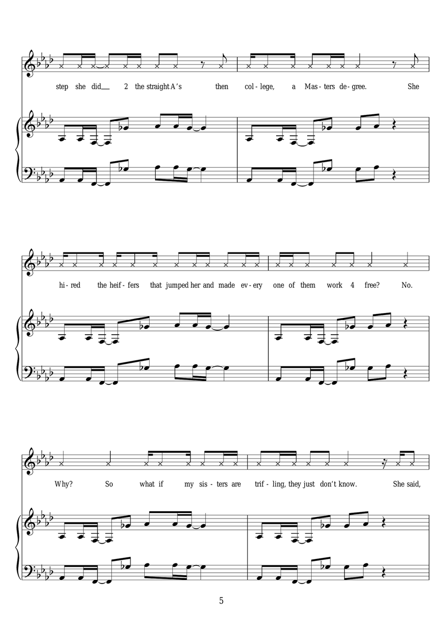 P Control P Control Piano, Vocal, Guitar scores gallery preview page 5