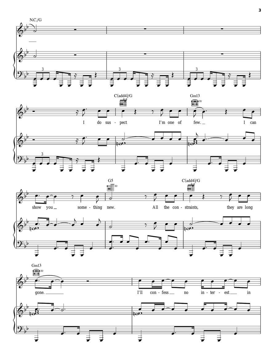 Not A Common Man Not A Common Man Piano, Vocal, Guitar scores gallery preview page 3