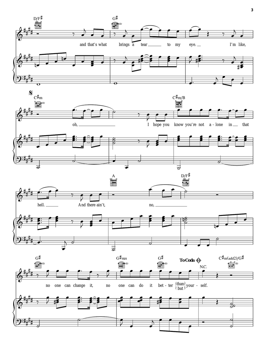 Better Than Yourself (Criminal Mind Part 2) Piano, Vocal, Guitar scores gallery preview page 3