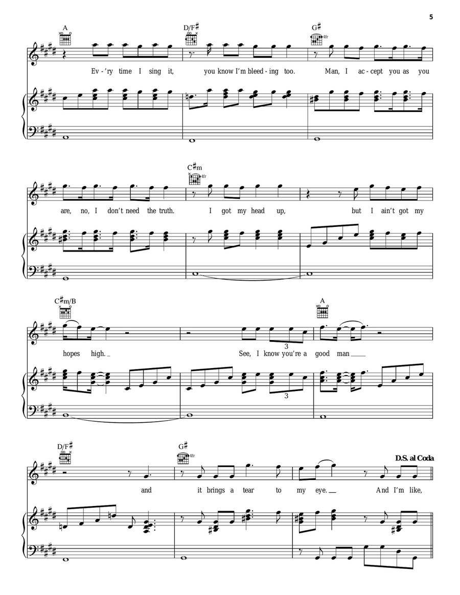 Better Than Yourself (Criminal Mind Part 2) Piano, Vocal, Guitar scores gallery preview page 5