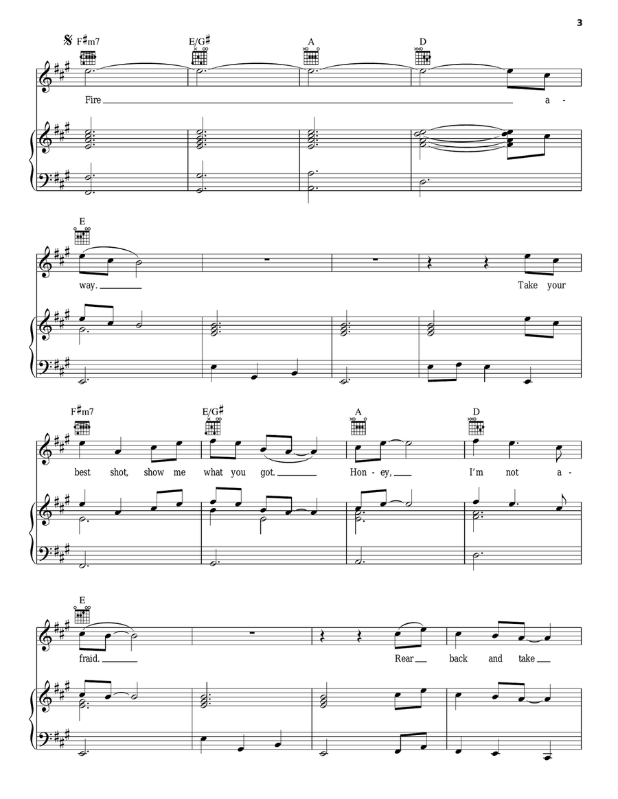Fire Away Fire Away Piano, Vocal, Guitar scores gallery preview page 3