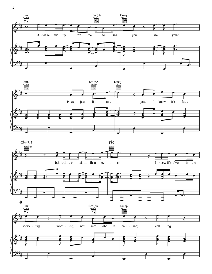 Drunk In The Morning Drunk In The Morning Piano, Vocal, Guitar scores gallery preview page 2