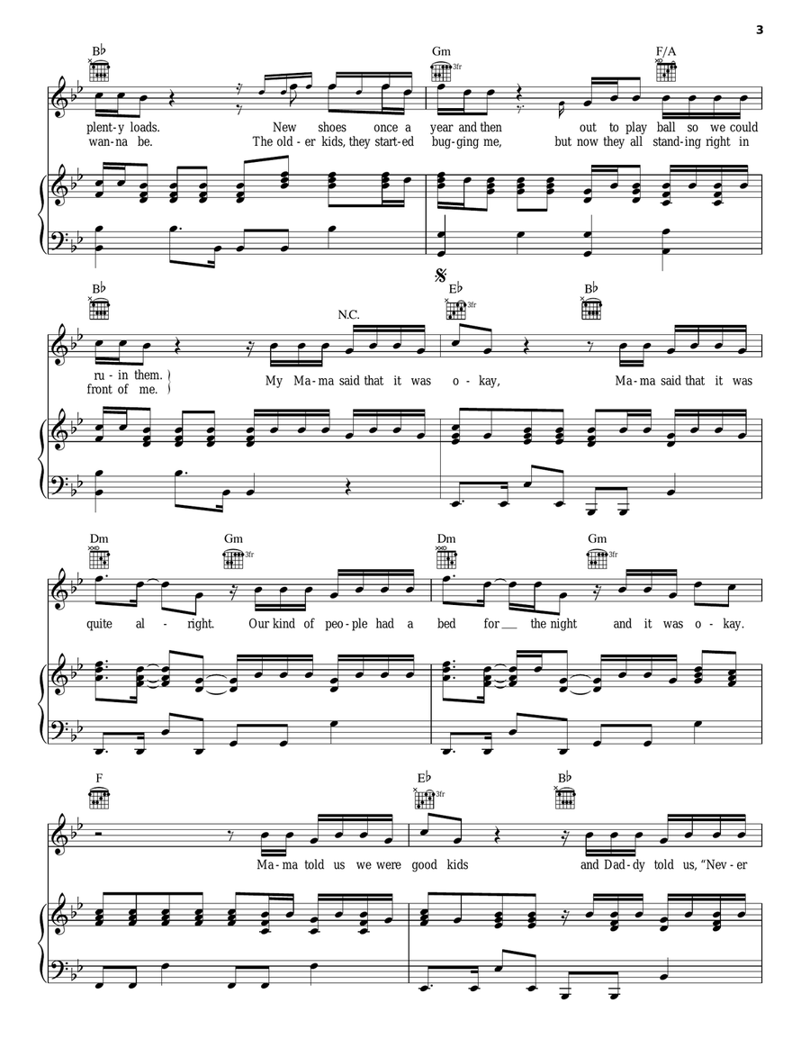 Mama Said Mama Said Piano, Vocal, Guitar scores gallery preview page 3