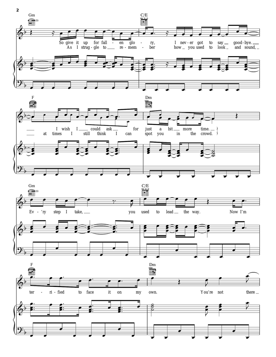 You're Not There You're Not There Piano, Vocal, Guitar scores gallery preview page 2