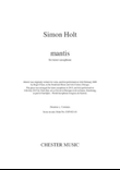 Mantis For Tenor Saxophone