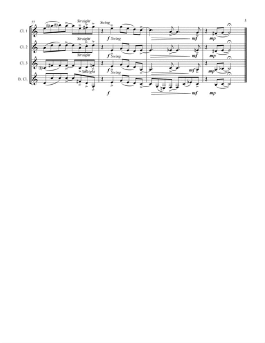 Basin Street Blues Woodwind Ensemble scores gallery preview page 6