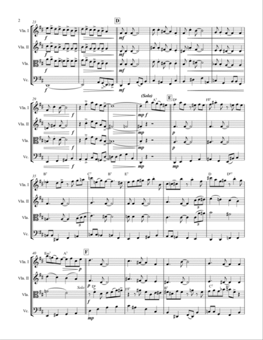 Basin Street Blues String Quartet scores gallery preview page 3