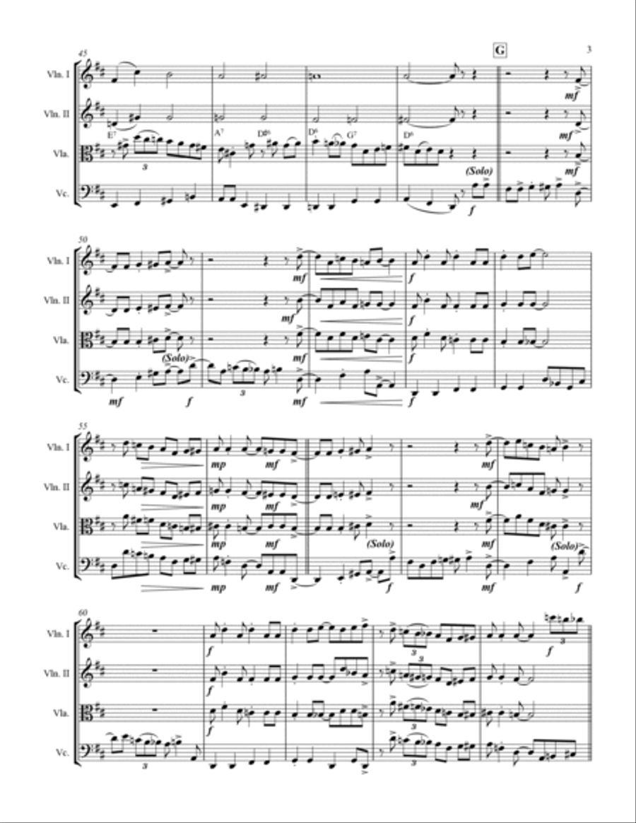 Basin Street Blues String Quartet scores gallery preview page 4
