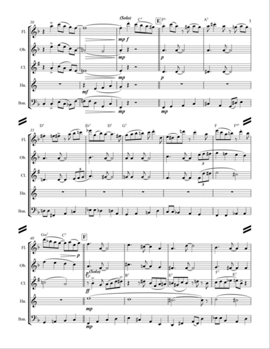 Basin Street Blues Woodwind Quintet scores gallery preview page 4
