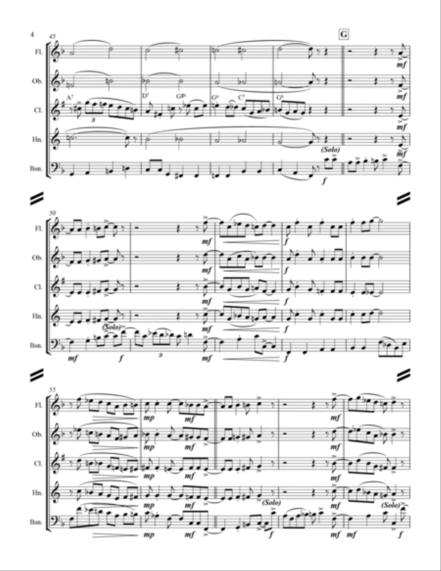 Basin Street Blues Woodwind Quintet scores gallery preview page 5