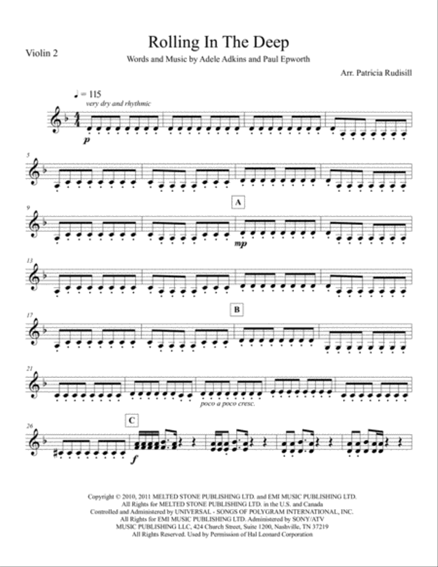 Rolling In The Deep Cello scores gallery preview page 4