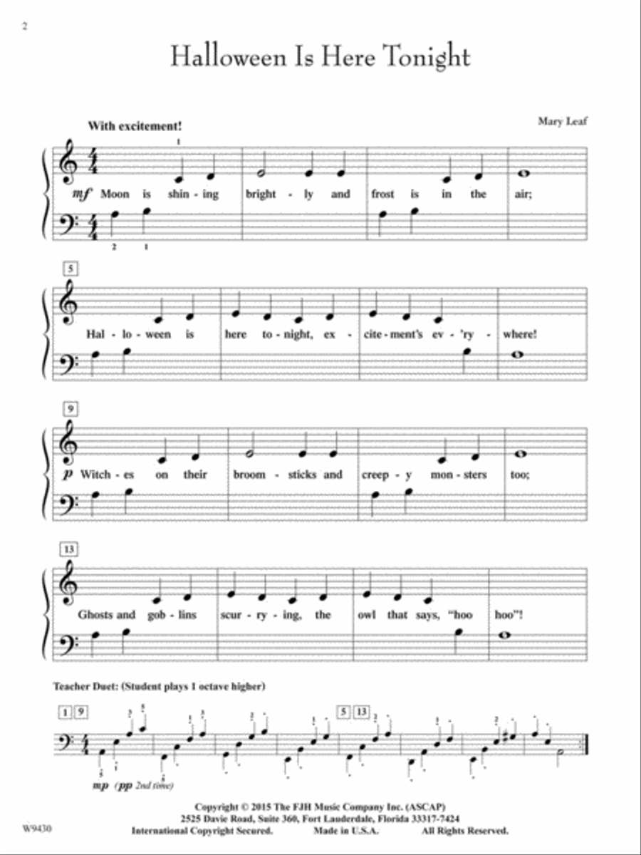 Halloween Is Here Tonight Piano Method scores gallery preview page 3