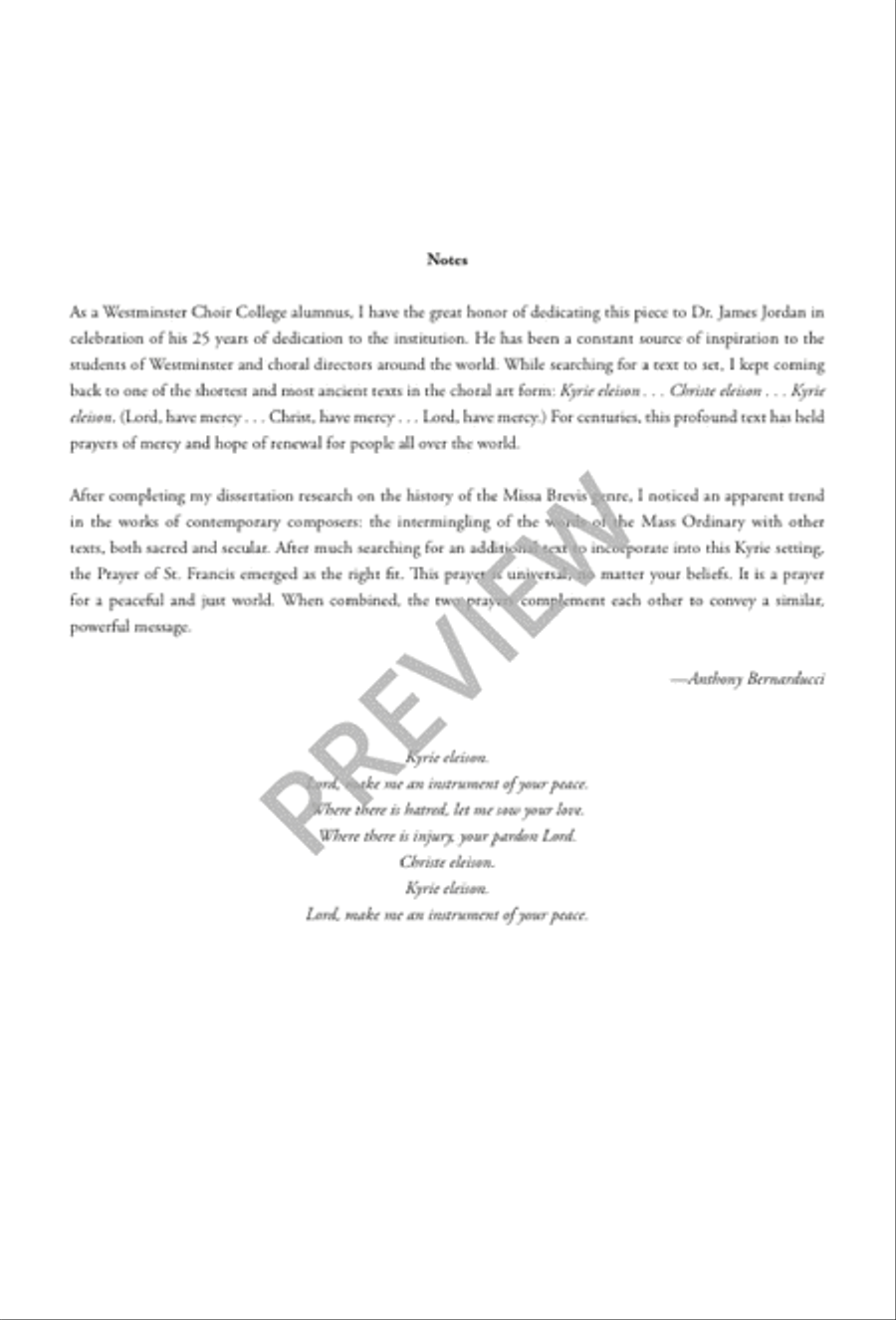 Missa Brevis San Francesco d’Assisi - Kyrie 4-Part scores gallery preview page 3