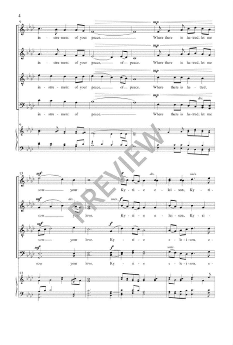Missa Brevis San Francesco d’Assisi - Kyrie 4-Part scores gallery preview page 5