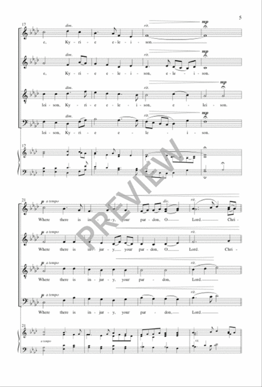 Missa Brevis San Francesco d’Assisi - Kyrie 4-Part scores gallery preview page 6