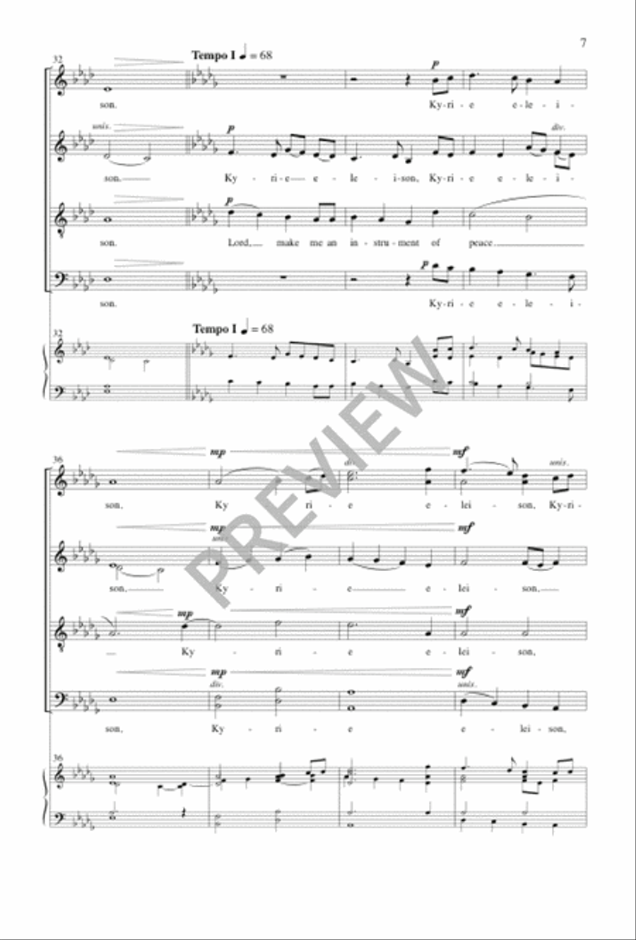Missa Brevis San Francesco d’Assisi - Kyrie 4-Part scores gallery preview page 8