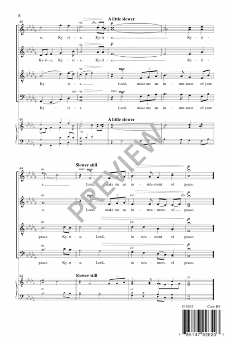 Missa Brevis San Francesco d’Assisi - Kyrie 4-Part scores gallery preview page 9