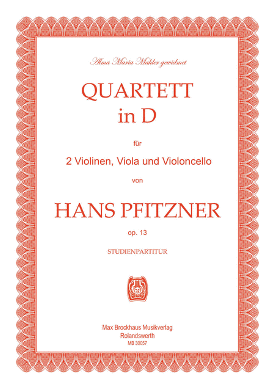 Quartett D-Dur, op. 13 String Quartet scores gallery preview page 1