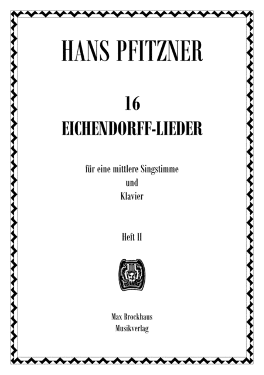 16 Eichendorff-Lieder für mittlere Singstimme Medium Voice scores gallery preview page 1