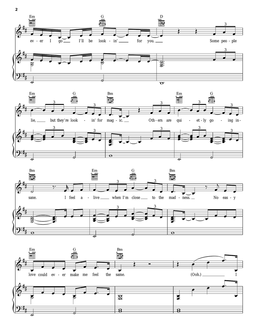 Wherever I Go Wherever I Go Piano, Vocal, Guitar scores gallery preview page 2