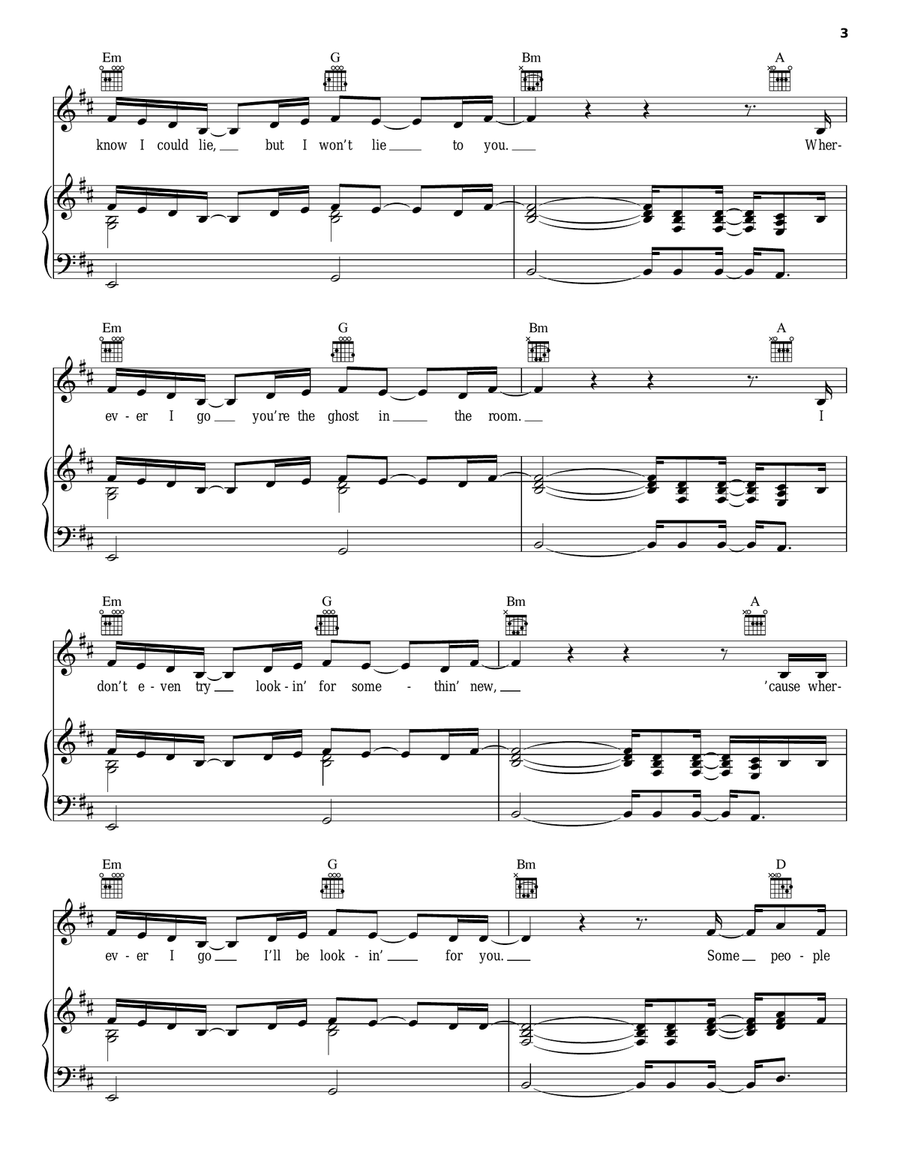 Wherever I Go Wherever I Go Piano, Vocal, Guitar scores gallery preview page 3
