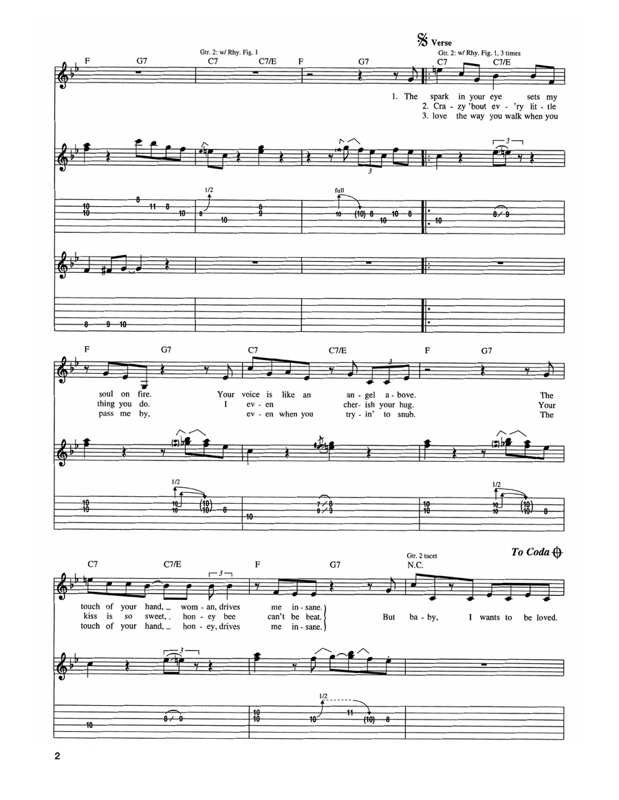 I Want To Be Loved Electric Guitar scores gallery preview page 2