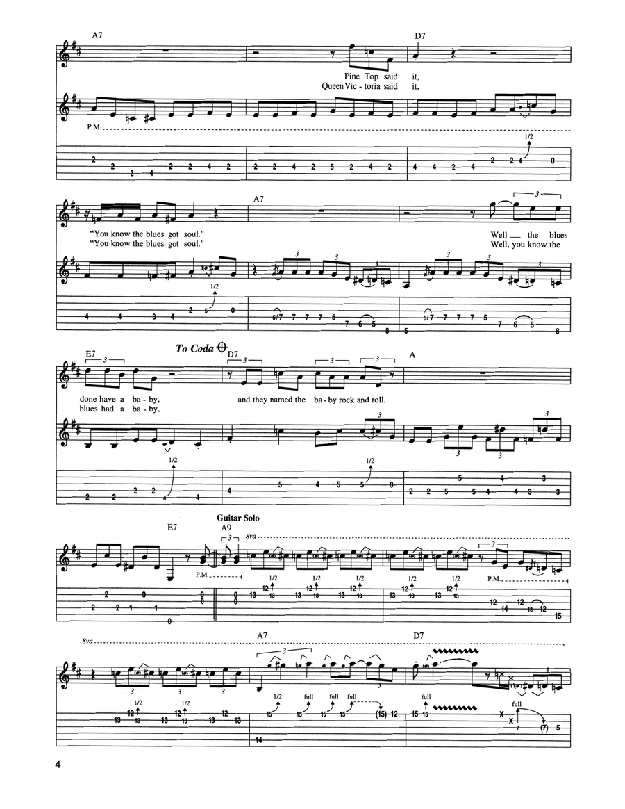 The Blues Had A Baby And They Named It Rock And Roll Electric Guitar scores gallery preview page 4
