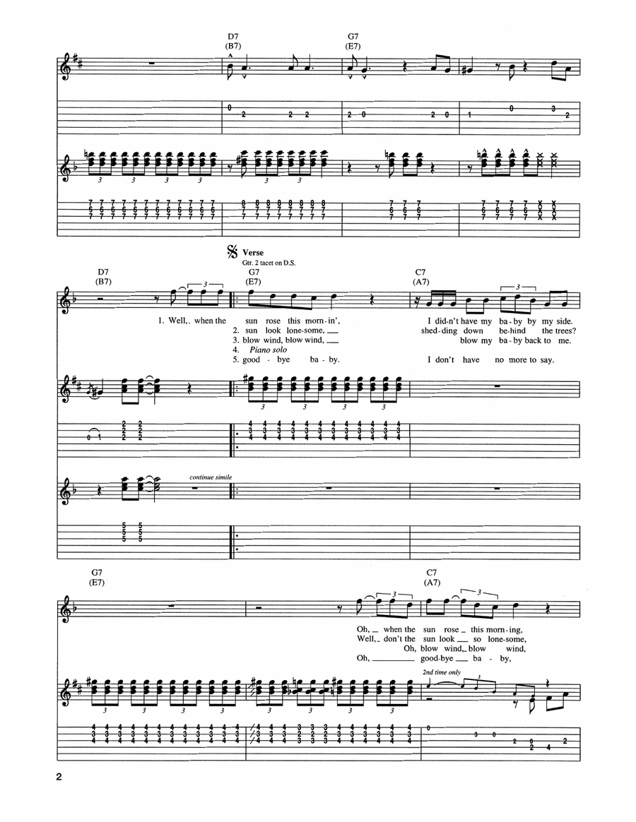 Blow, Wind, Blow Blow, Wind, Blow Electric Guitar scores gallery preview page 2