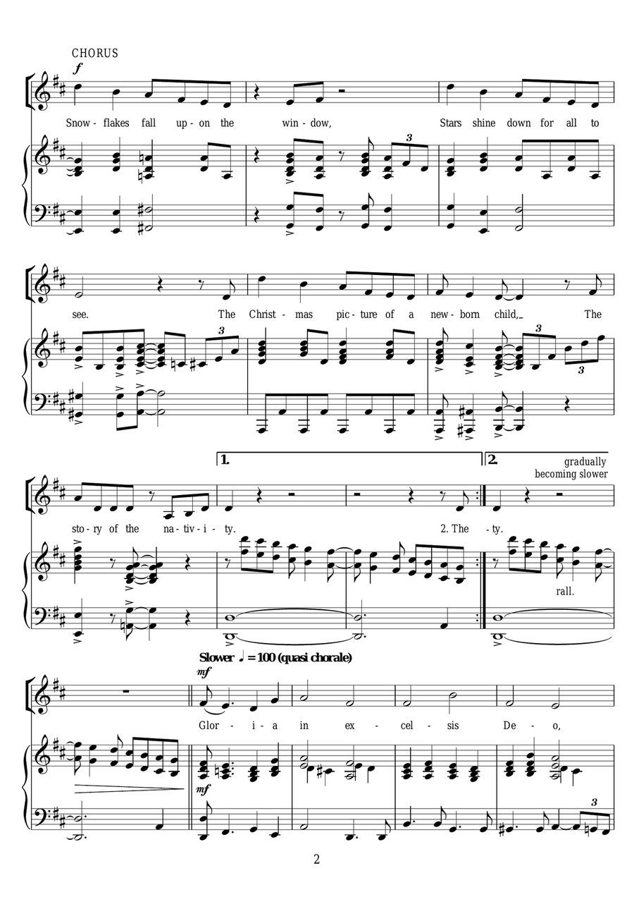 Christmas Through A Window Piano, Vocal, Guitar scores gallery preview page 2
