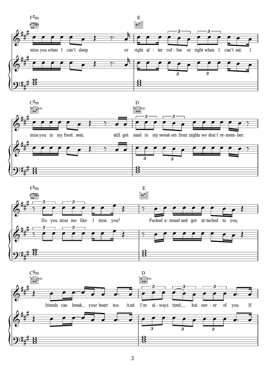 I Hate U, I Love U (featuring Olivia O'Brien) Piano, Vocal, Guitar scores gallery preview page 3