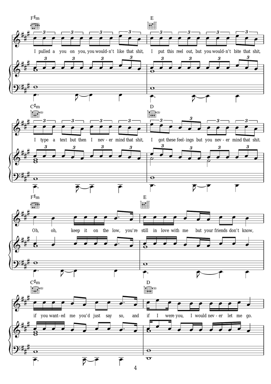 I Hate U, I Love U (featuring Olivia O'Brien) Piano, Vocal, Guitar scores gallery preview page 4