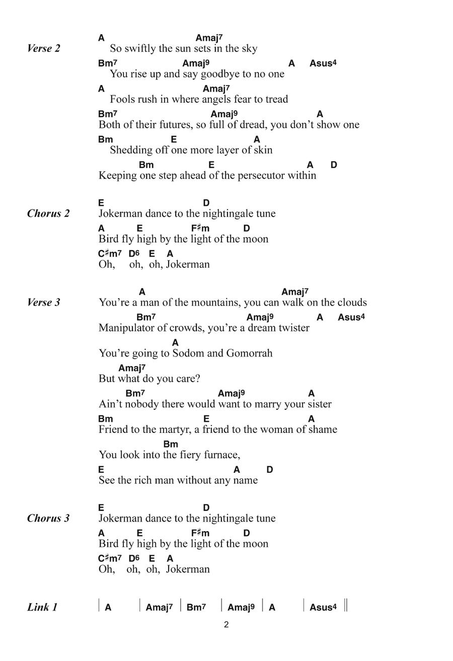 Jokerman Jokerman Piano, Vocal, Guitar scores gallery preview page 2