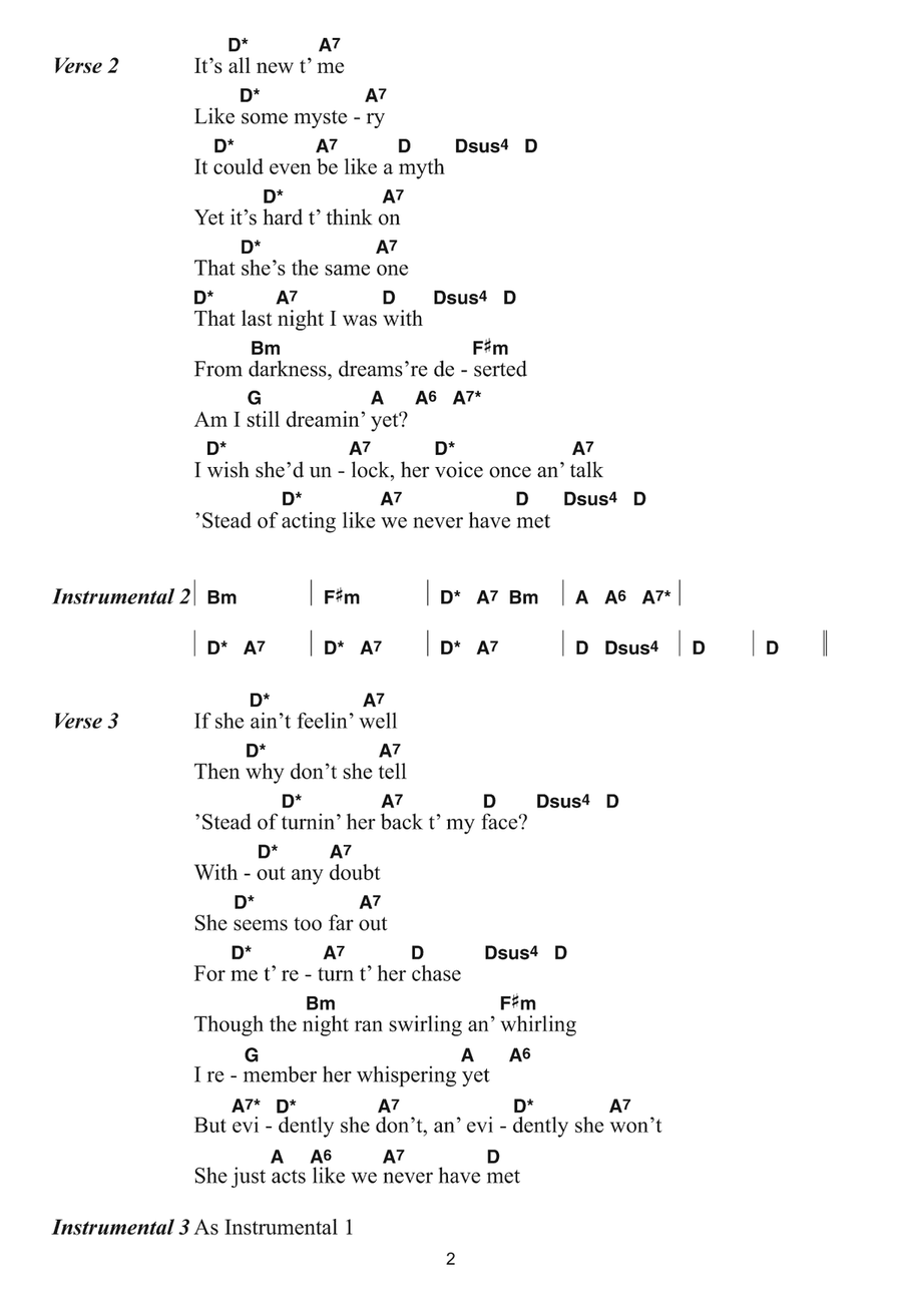 I Don't Believe You (She Acts Like We Never Have Met) Piano, Vocal, Guitar scores gallery preview page 2