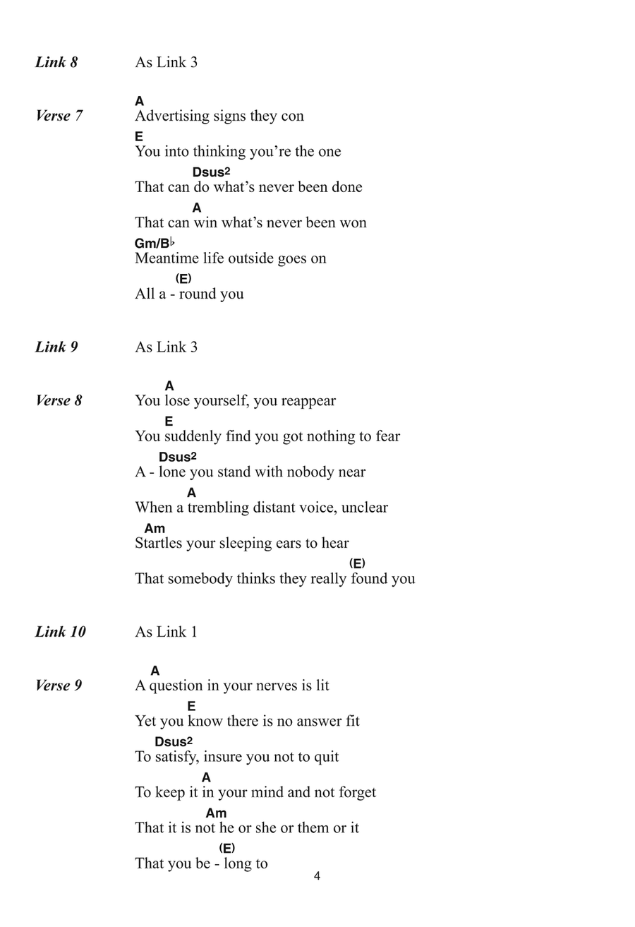 It's Alright Ma (I'm Only Bleeding) Piano, Vocal, Guitar scores gallery preview page 4