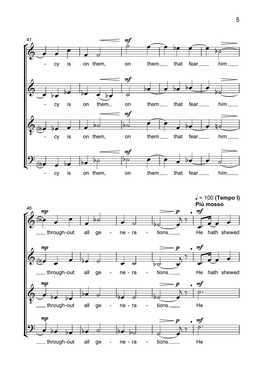 Magnificat And Nunc Dimittis Piano, Vocal, Guitar scores gallery preview page 5