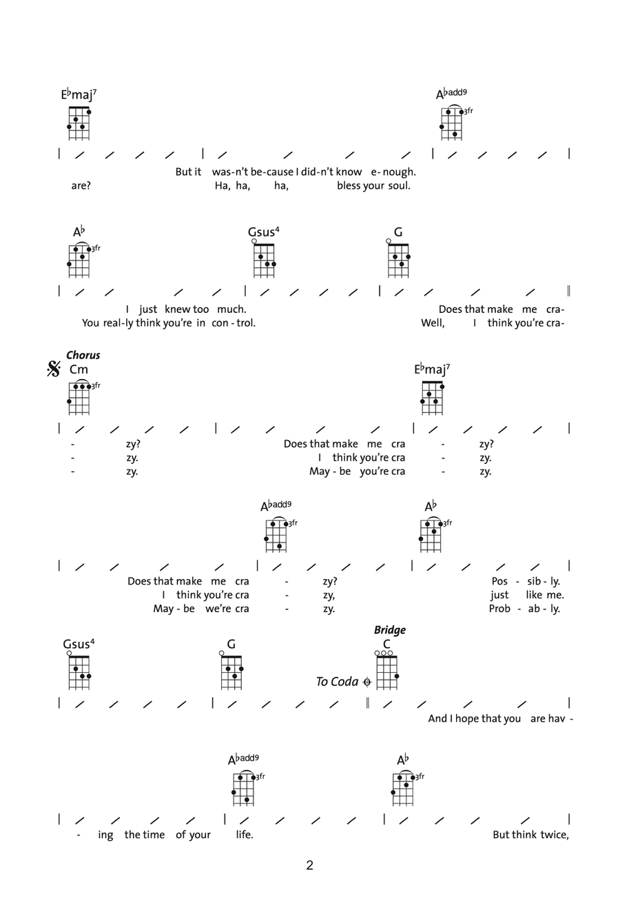 Crazy Crazy Ukulele scores gallery preview page 2