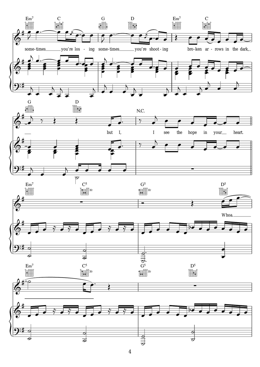 Broken Arrows Broken Arrows Piano, Vocal, Guitar scores gallery preview page 4