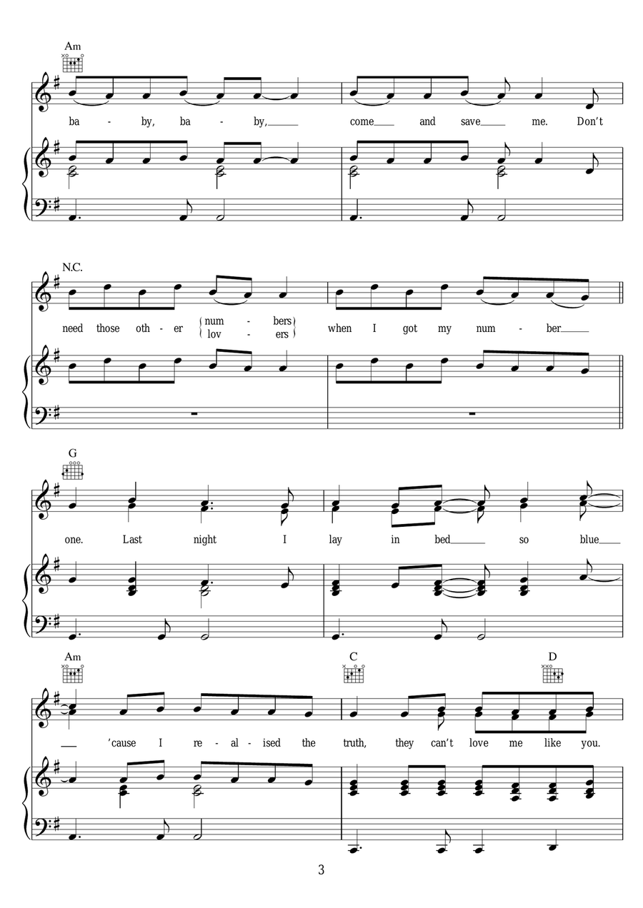 Love Me Like You Love Me Like You Piano, Vocal, Guitar scores gallery preview page 3