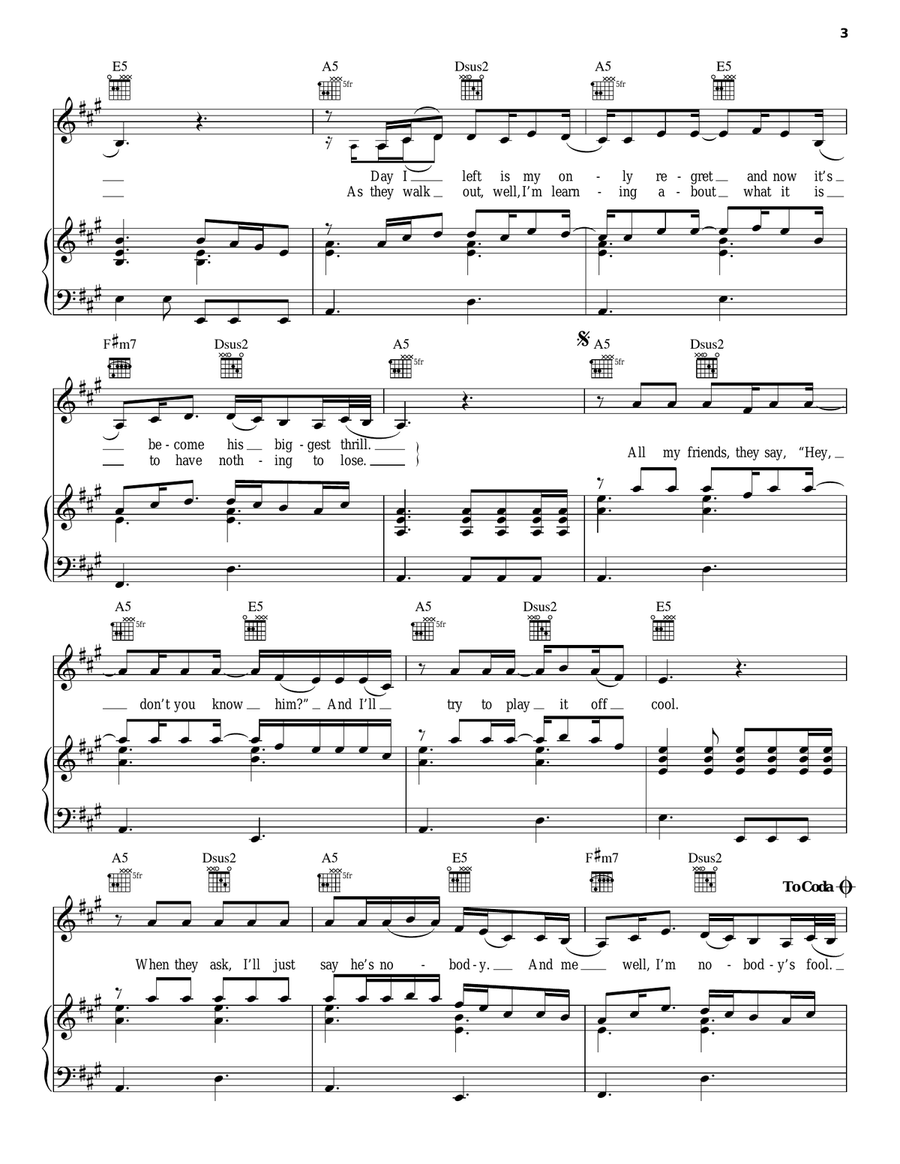 Nobody's Fool Nobody's Fool Piano, Vocal, Guitar scores gallery preview page 3