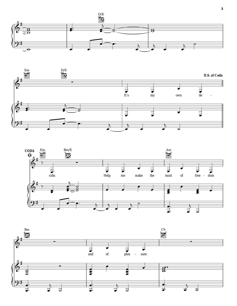 Everybody Wants To Rule The World Piano, Vocal, Guitar scores gallery preview page 3