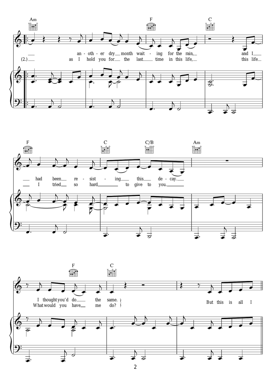 Ditmas Ditmas Piano, Vocal, Guitar scores gallery preview page 2
