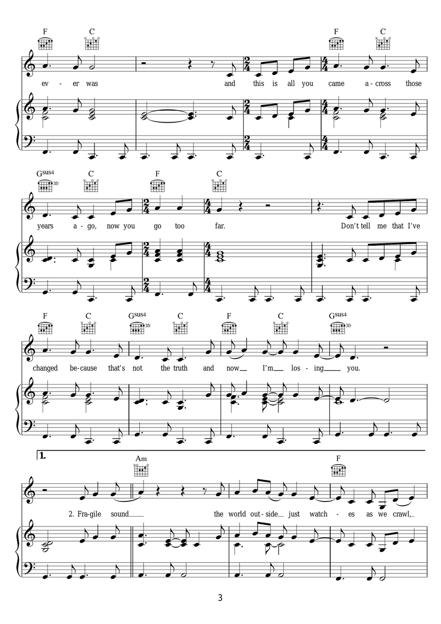 Ditmas Ditmas Piano, Vocal, Guitar scores gallery preview page 3