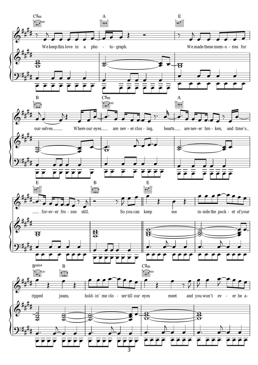 Photograph Photograph Piano, Vocal, Guitar scores gallery preview page 3